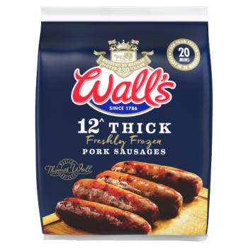 Wall's 12 Thick Freshly Frozen Pork Sausages 500g