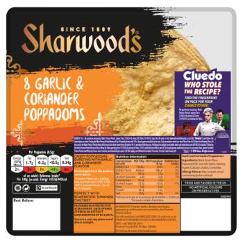 Sharwood's 8 Garlic & Coriander Poppadoms
