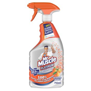 Mr Muscle Platinum Antibacterial Bathroom Cleaning Spray Mandarin 750ml 
