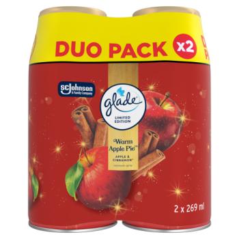 Glade Autospray Twin Refill Warm Apple Pie Air Freshener 2x269ml