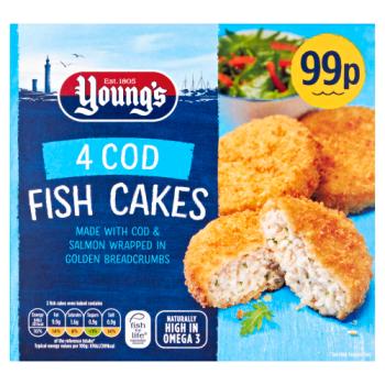 Young's 4 Cod Fish Cakes 200g PMP 99p