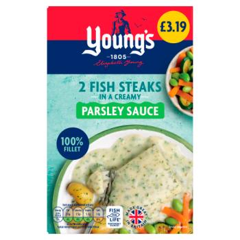 Young's 2 Fish Steaks in a Creamy Parsley Sauce 280g