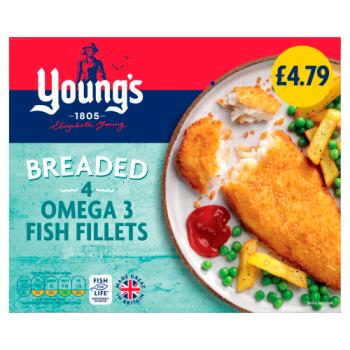 Young's 4 Breaded Omega 3 Fish Fillets 400g
