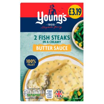 Young's 2 Fish Steaks in a Creamy Butter Sauce 280g