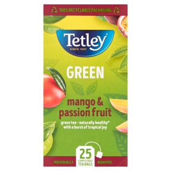 Tetley Green Mango & Passion Fruit 25 Compostable Tea Bags