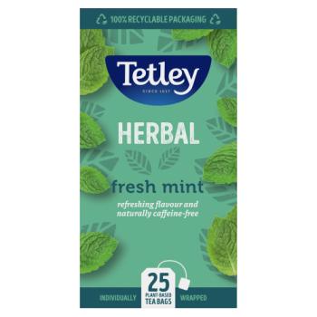 Tetley Herbal Fresh Mint 25 Plant-Based Tea Bags 37.5g
