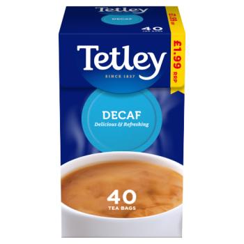 Tetley Decaf 40 Tea Bags 125g