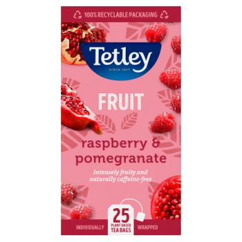 Tetley Fruit Raspberry & Pomegranate 25 Plant-Based Tea Bags 43.75g