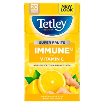 Tetley Super Fruits Immune Lemon & Ginger Tea Bags x20