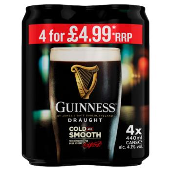 Guinness Draught Stout Beer 4 x 440ml 