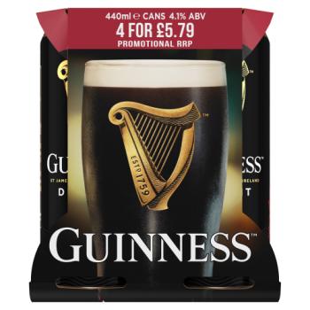 Guinness Draught in Can 4x440ml PMP £5.79