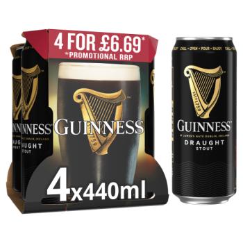 Guinness Draught In Can 4.1% vol 440ml PMP £6.69 Cans