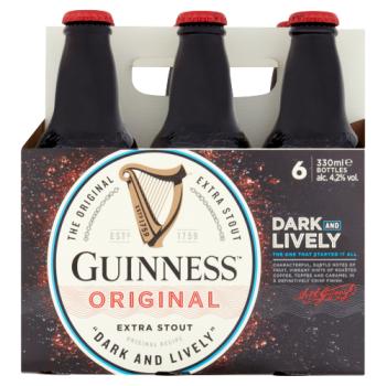 Guinness Original Extra Stout Dark and Lively 6 x 330ml