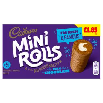 Cad Mini Rolls Choc P/m 5pk