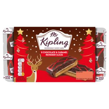 Mr Kipling 8 Chocolate & Caramel Reindeer Slices