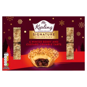 Mr Kipling Signature Collection 6 Winter Berry and Custard Crumble Tarts