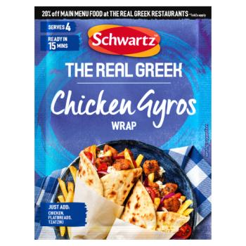 Schwartz The Real Greek Chicken Gyros Wrap 20g