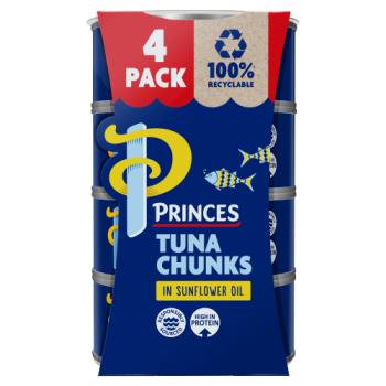 Princes Tuna Chunks in Sunflower Oil 4 x 145g