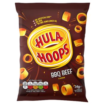 Hula Hoops BBQ Beef Crisps 34g