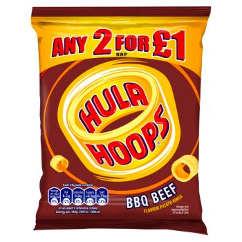 Hula Hoops BBQ Beef Flavour Potato Rings 34g