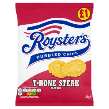Roysters T-Bone Steak Crisps 65g £1 PMP