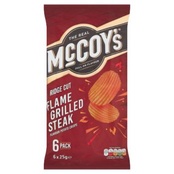 McCoy's Flame Grilled Steak Flavour Potato Crisps 6 x 25g