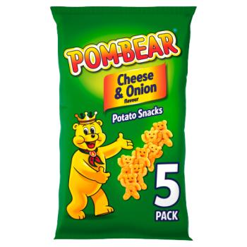 Pom-bear Cheese & Onion Multipack Crisps 5 Pack