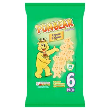 Pom Bear Cheese & Onion Multipack Crisps 6 Pack
