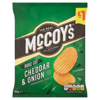 McCoy's Cheddar & Onion Sharing Crisps 65g, £1 PMP