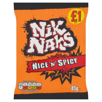 Nik Naks Nice 'N' Spicy Crisps 85g, £1 PMP