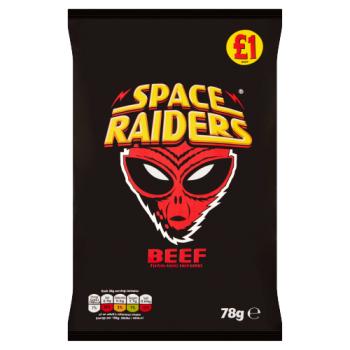 Space Raiders Beef Crisps 78g, £1 PMP