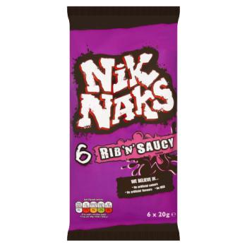 Nik Naks Rib 'N' Saucy Flavour 6 x 20g
