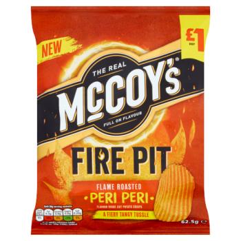 McCoy's Fire Pit Flame Roasted Peri Peri Sharing Crisps 62.5g, £1 PMP