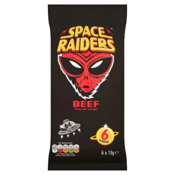 Space Raiders Beef Flavour Cosmic Corn Snacks 6 x 13g