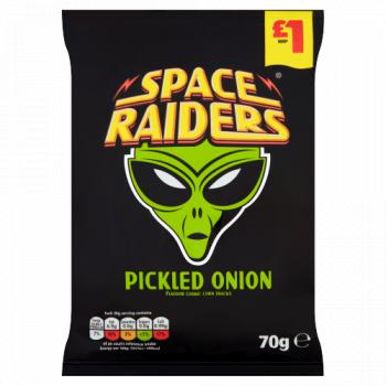 Space Raiders Pickled Onion Crisps 70g, £1 Pmp