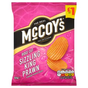 McCoy's Sizzling King Prawn Sharing Crisps 65g, £1 PMP