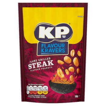 KP Flavour Kravers Flame Grilled Steak Flavour Peanuts 140g