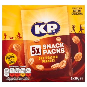 KP Dry Roasted Peanuts 5 x 30g