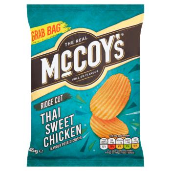 McCoy's Ridge Cut Thai Sweet Chicken Flavour Potato Crisps 45g