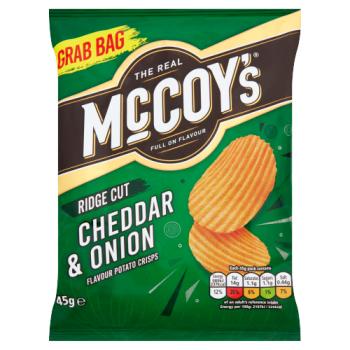McCoy's­ Ridge Cut Cheddar & Onion Flavour Potato Crisps 45g
