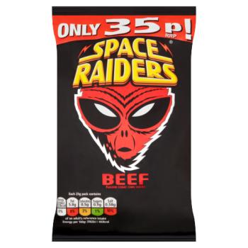 Space Raiders Beef Flavour Cosmic Corn Snacks 25g