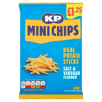 KP Mini Chips Real Potato Sticks Salt & Vinegar Flavour 60g