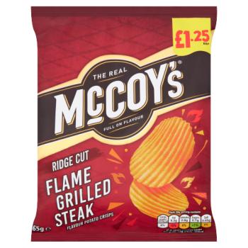McCoy's Ridge Cut Flame Grilled Steak Flavour Potato Crisps 65g