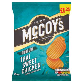McCoy's Ridge Cut Thai Sweet Chicken Flavour Potato Crisps 65g