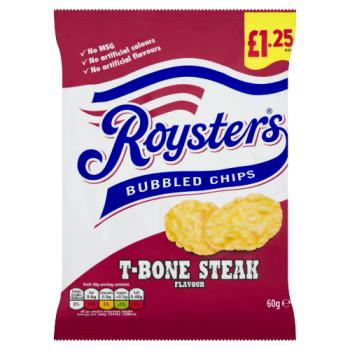 Roysters T-Bone Steak Flavour Bubbled Chips 60g