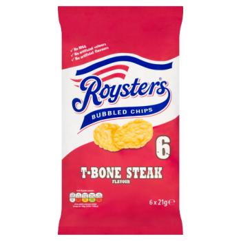 Royster's T-Bone Steak Flavour Bubbled Chips 6 x 21g