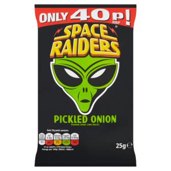 Space Raiders Pickled Onion Flavour Cosmic Corn Snacks 25g