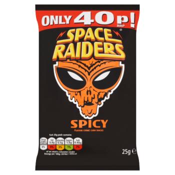 Space Raiders Spicy Flavour Cosmic Corn Snacks 25g
