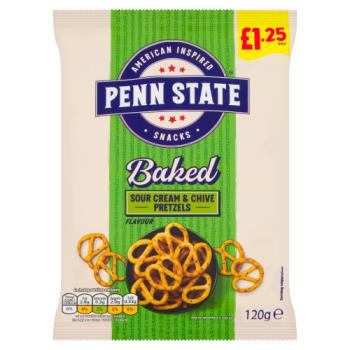 Penn State Baked Sour Cream & Chive Flavour Pretzels 120g