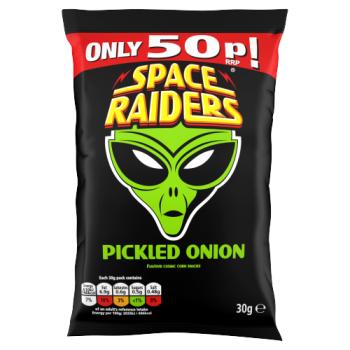 Space Raiders Pickled Onion Flavour Cosmic Corn Snacks 30g